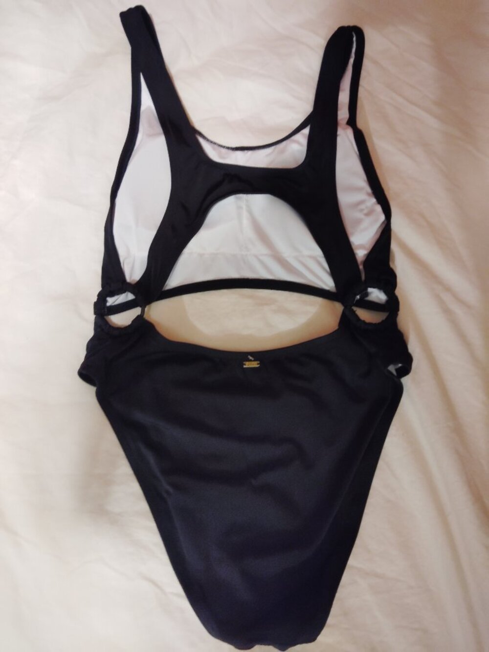 PINK Victoria's secret Black One- piece cutout Swimsuit Size Large - Picture 3 of 4